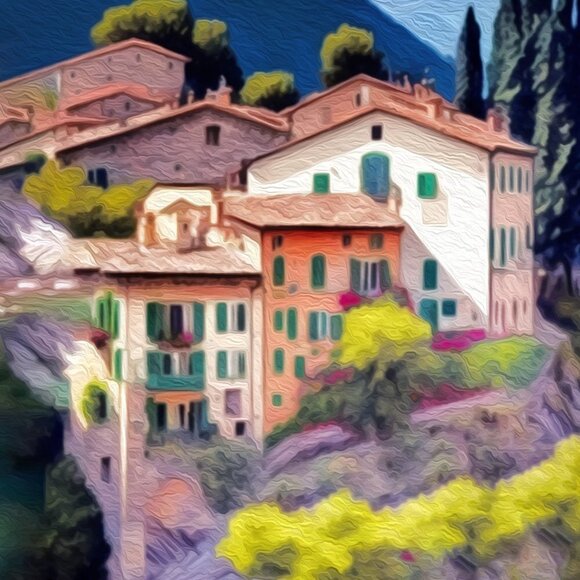 8x10 Italy Tour Lovely Fantasy Art Watercolor Oil Painting Print‎ - Picture 3 of 5